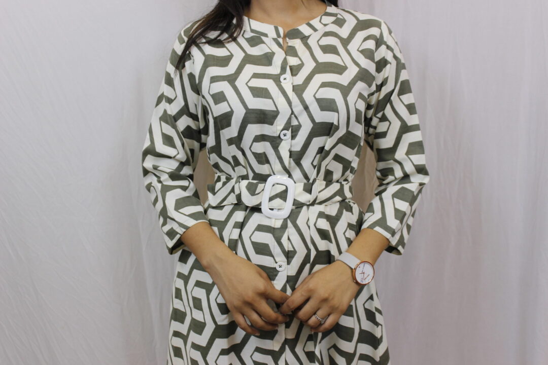Olive Green Midi Dress - Image 3