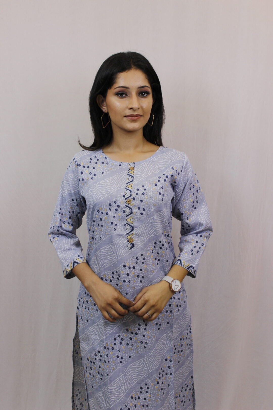 Grey Printed Kurta Set - Image 2