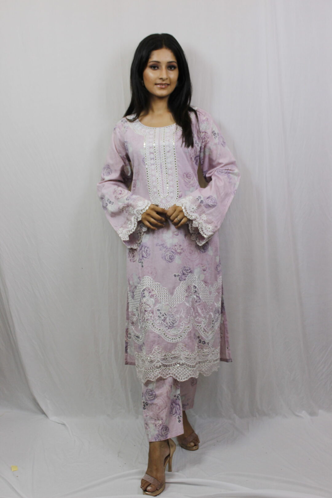 Lilac Printed Kurta Set - Image 2