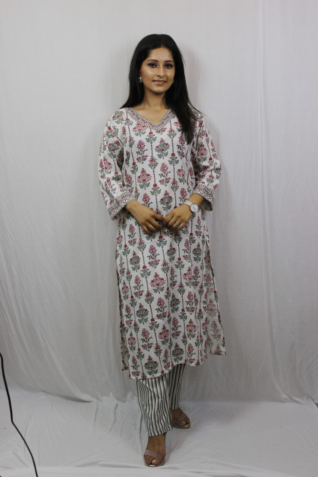 White Printed Suit Set - Image 3