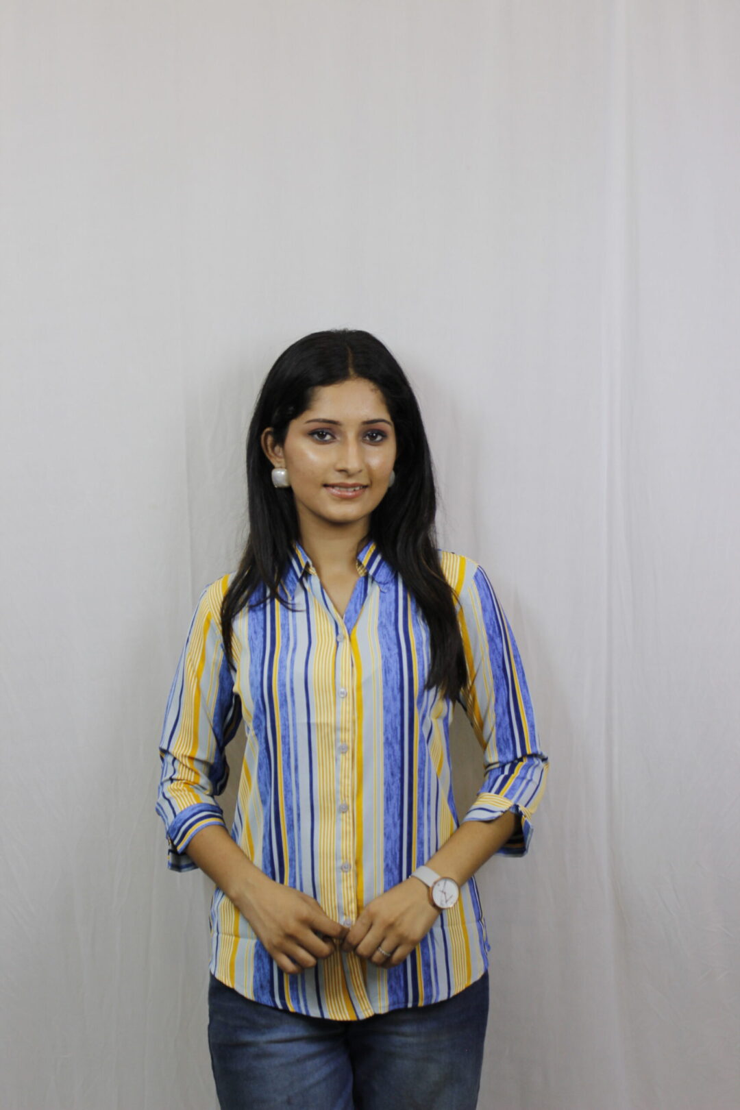 Blue And Yellow Stripe Top - Image 3