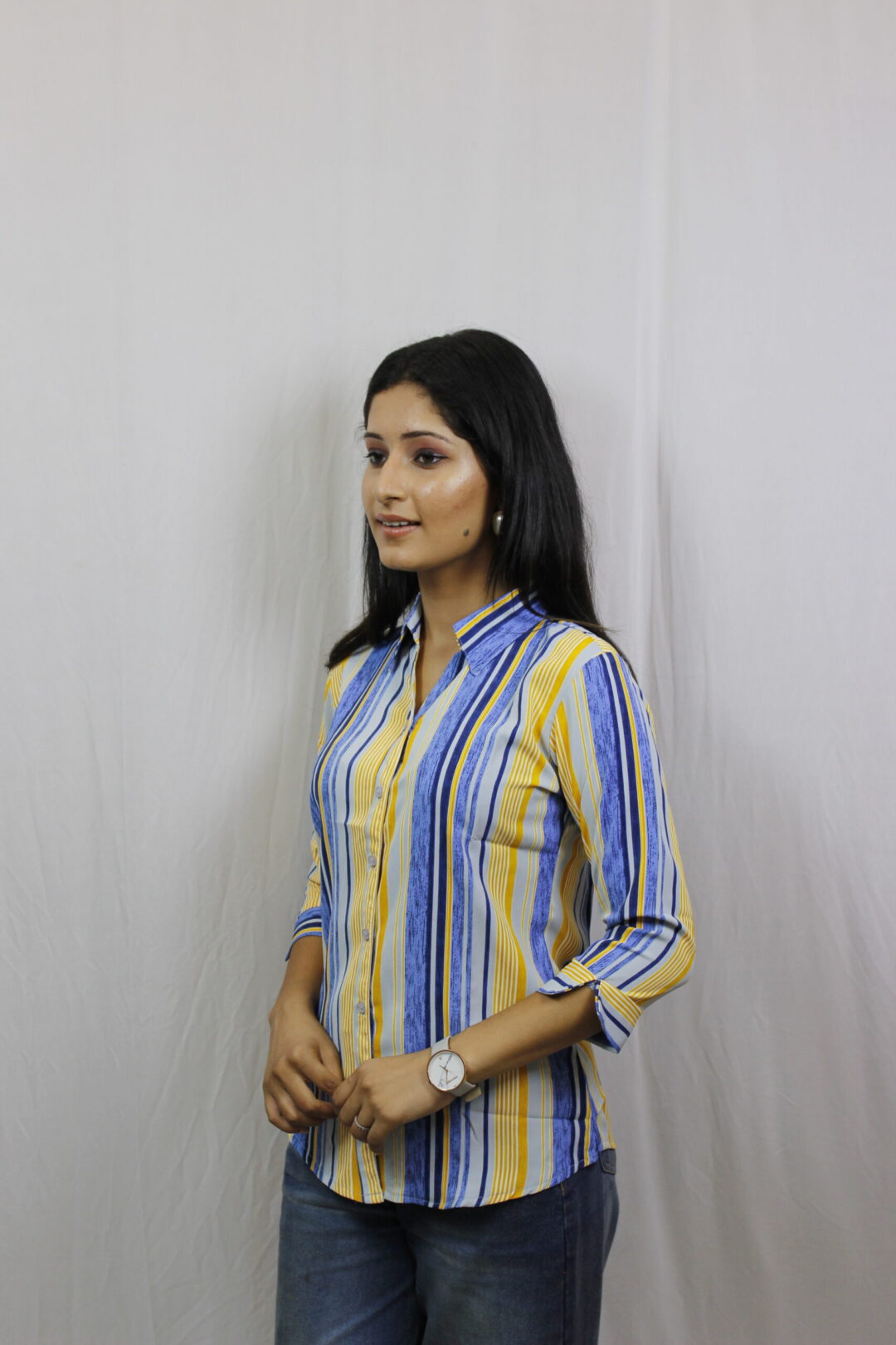Blue And Yellow Stripe Top - Image 4