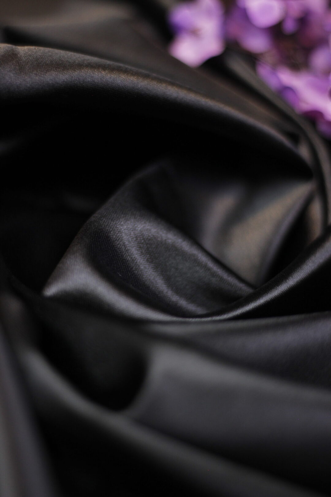 Black Ultra Satin Fabric - Image 2