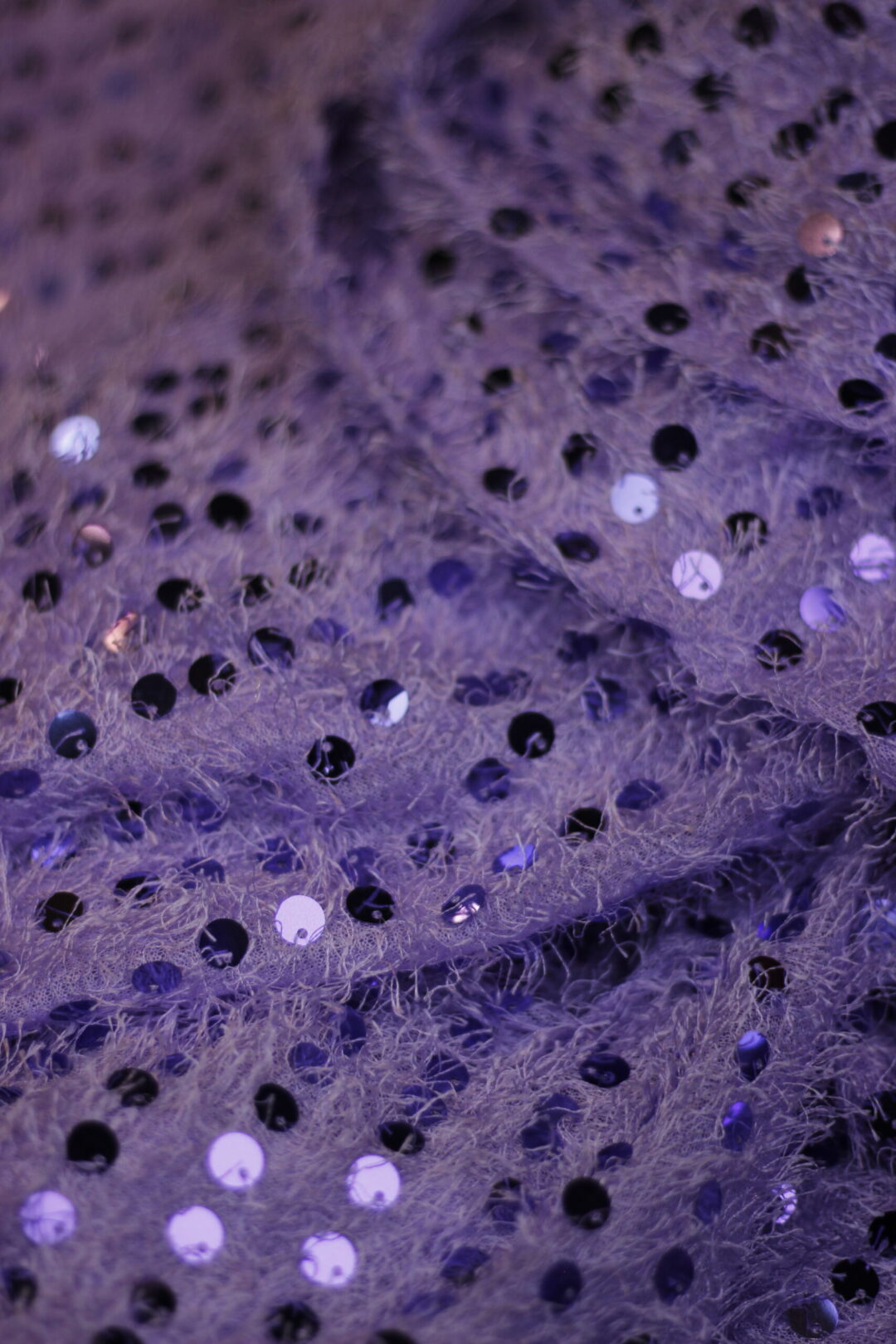 Purple Color Feather Fabric with Sitara Work - Image 4