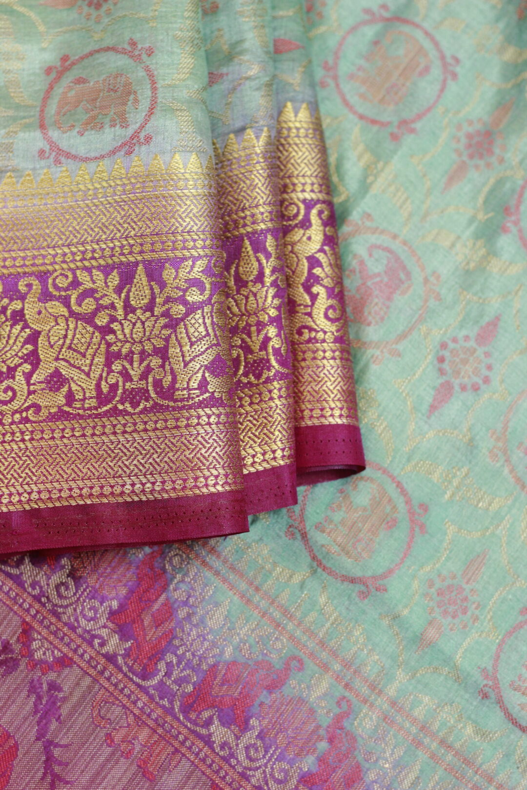 Heavy work Double Shade Saree