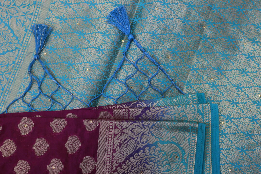 Heavy Work Double Shade Saree