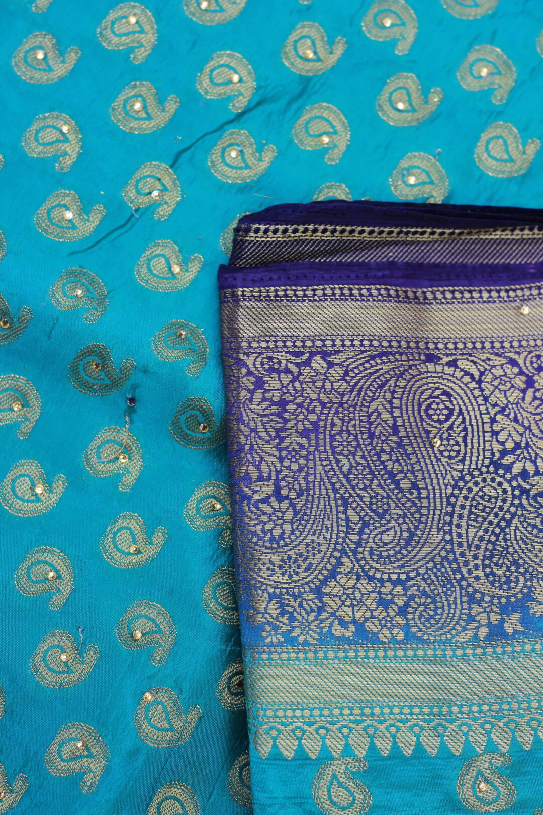 Heavy Work Double Shade Saree