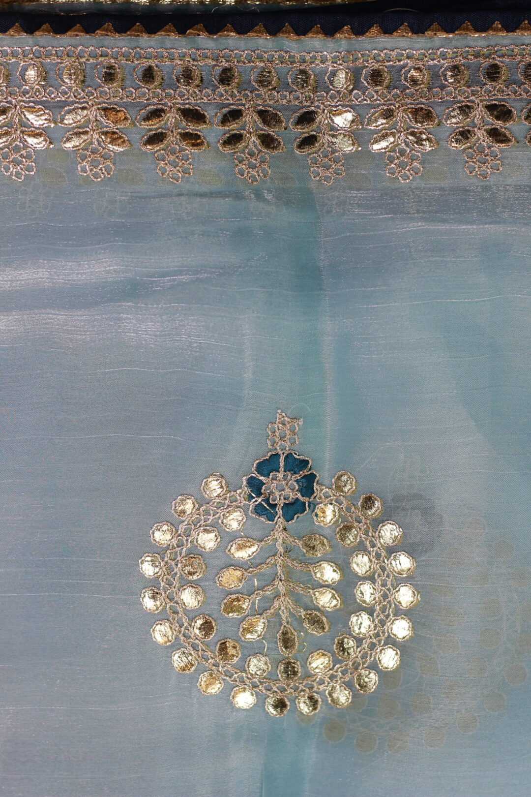 Sizzling Sky Blue Saree - Image 4