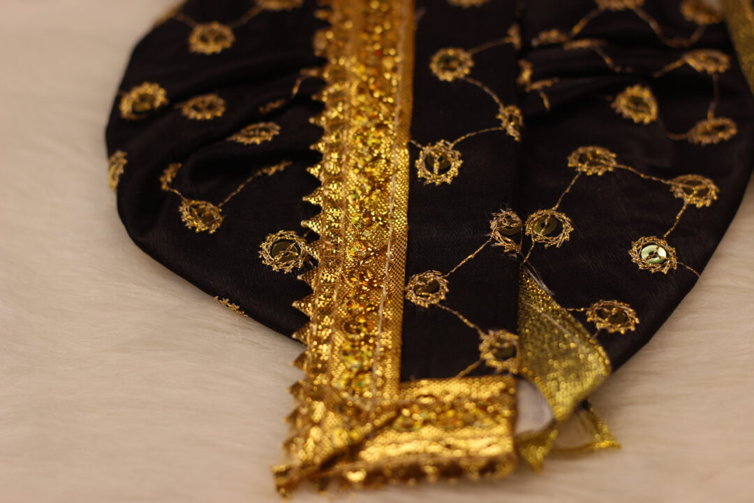 Elegant Black and Gold Krishna Dress - Image 3