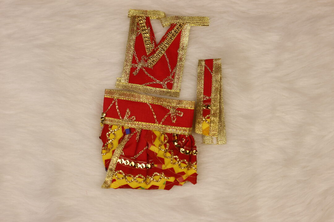 Traditional Red and Yellow Krishna Dress