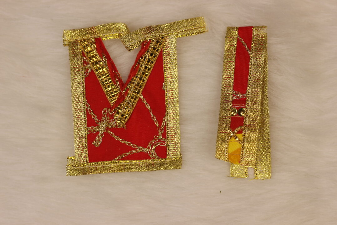 Traditional Red and Yellow Krishna Dress - Image 2